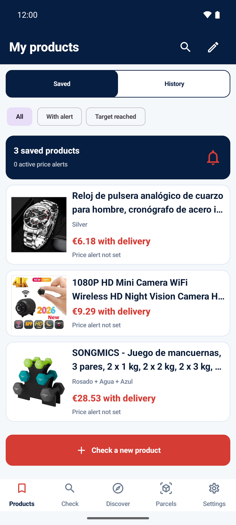 AliTools saved products watchlist